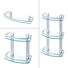 Factory Wholesale Bathroom Fittings Wall Mounted Storage Glass Shelf for Bathroom